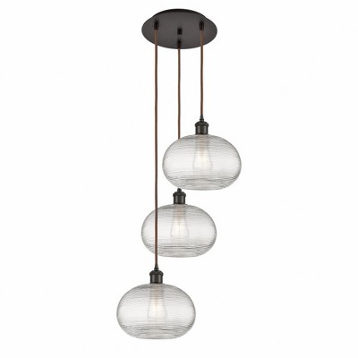 Ithaca - 3 Light Cord Hung Multi Pendant In Industrial Style-29.25 Inches Tall and 16.5 Inches Wide