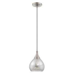 Livex Lighting Art Glass 1 - Light Pendant in  Brushed Nickel - 1 of 3
