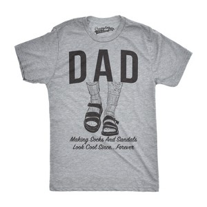 Mens Dad Socks and Sandals Funny Father's Day T Shirt Hilarious Gift Tee - Crazy Dog Men's T Shirt - 1 of 4