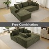 L-Shaped Modular Sectional Couch for Living Room, Plush Corduroy Fabric Upholstered Sofa, Modern Lounge, No Assembly Required - 4 of 4