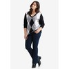 ellos Women's Plus Size V-Neck Argyle Sweater - 4 of 4