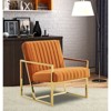 LeisureMod Velvet Accent Arm Chair with Gold Stainless Steel Legs - Montgomery Series for Living Room, Bedroom, Office - 2 of 4