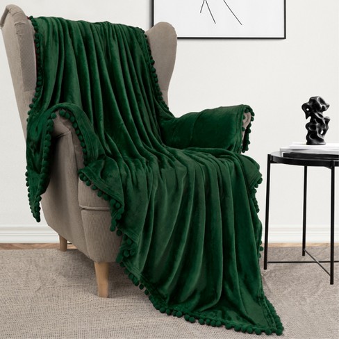 Deep green throw online blanket