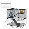 Hamster Cage with Glass Bottom and Ramps 3 Tier Habitat for Syrian Dwarf Hamsters and Gerbils with Wheel Platforms Hut Food Dish - LAOTIES - 3 of 4