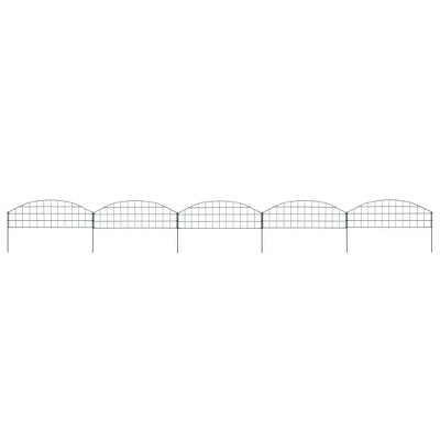 vidaXL Arched Garden Fence Set 30.4 in.x10.2 in. Green