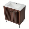 Ridstar 30 in. W Brown Bathroom Storage Cabinet with 2 Soft-Close Doors and Large Storage Space - 3 of 4