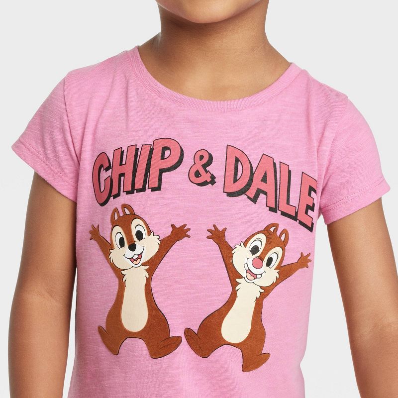 Toddler Girls&#39; Disney Chip &#38; Dale Short Sleeve Graphic T-Shirt - Pink, 2 of 4
