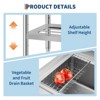 36" Freestanding Stainless Steel Utility Sink, Commercial Prep Sink, Storage Shelf & Adjustable Legs for Kitchen, Laundry Room - 4 of 4