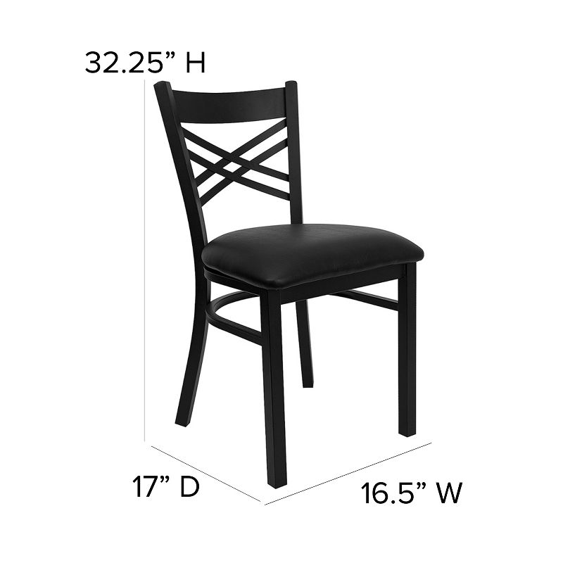 Flash Furniture Black ''X'' Back Metal Restaurant Chair, 5 of 13