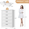 5/6 Drawer Dresser for Bedroom, Wooden Chest of Drawers with Wide Handles, Modern Farmhouse Storage Cabinet Organizer for Bedroom, Living Room - 2 of 4