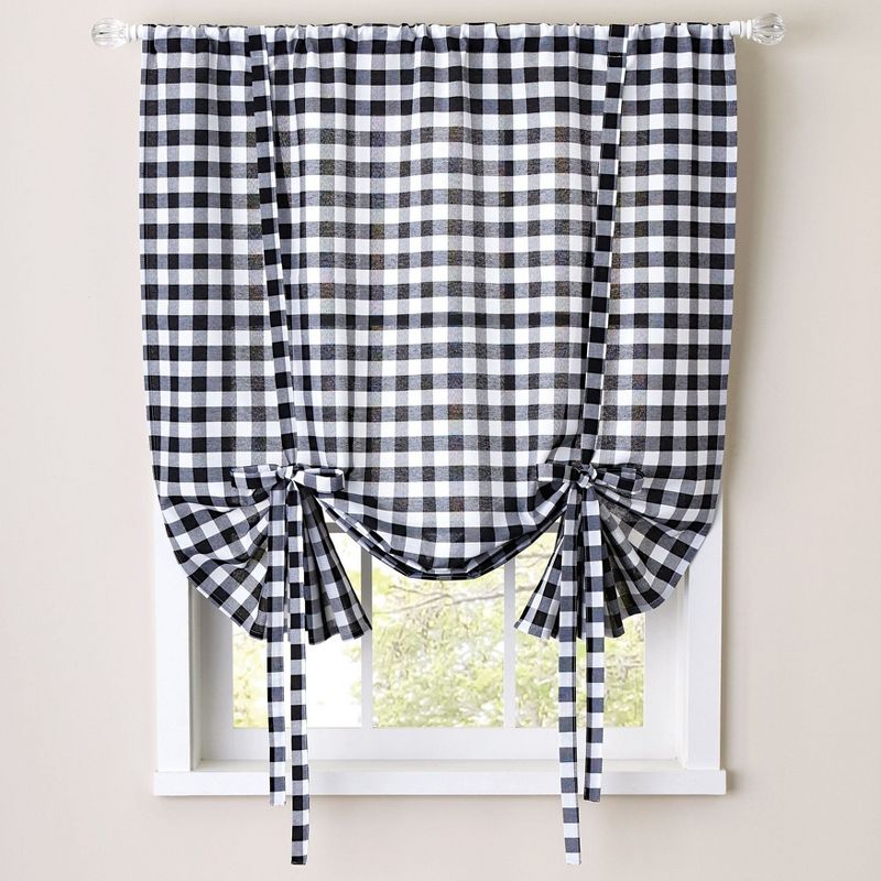 Sweet Home Collection | Buffalo Check Decorative Tie-Up Shade, 1 of 2