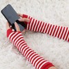 Allegra K Women's Stripe Print Knitted Fingerless Elbow Length Gloves Warmers One Size 1 Pair - 4 of 4