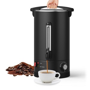 120 Cup Commercial Coffee Urn - 18L/4.8 Gal Double Wall Stainless Steel Coffee Maker, Fast Brewing & Heat Retention, for Wedding, Catering, Buffet - 1 of 4