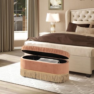 NicBex Rectangular Velvet Storage Ottoman Bench,Upholstered Storage Ottoman with Wood Legs,Modern Storage Bench for Living Room,Bedroom - 1 of 4