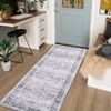 Boho Vintage Area Rug Ultra Thin Low Pile Machine Washable Stain Resistant Non Shedding Pet Friendly Floor Rug - 4 of 4