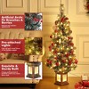 2Pcs 4.5 Ft Pre-Lit Christmas Tree, Artificial Christmas Tree with 108 Warm White  Lights, Easy Assembly, Fake Xmas Tree - 4 of 4