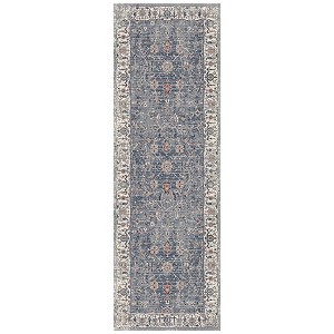 Ivory Charcoal And Brick Red Oriental Area Rug - 1 of 4