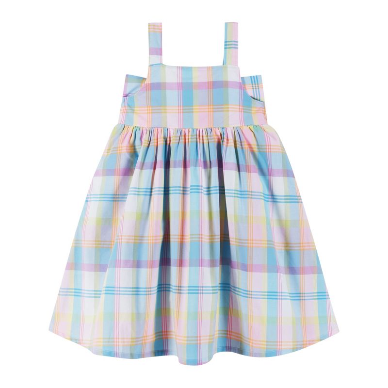 Andy & Evan  Toddler Bow Back Multi Plaid Babydoll Dress, 3 of 6