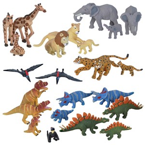 Wild Republic Nature Tube Dinosaurs and Wildlife Set - 24 Pieces - 1 of 3
