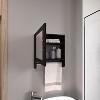 BOTIQ 19.7" H x 17.7" W Mirror Medicine Cabinet with Towel Rack White, One door with Two interior Shelves for Bathroom, Kitchen Black - 2 of 4