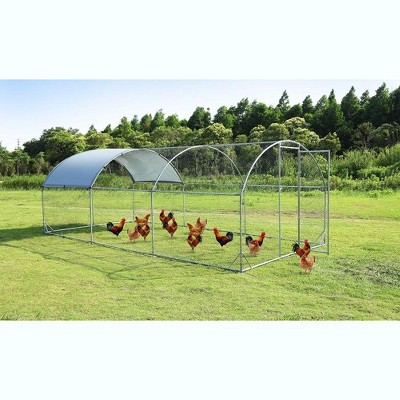 Acekool Walk-In Animal Coop - 18'L Outdoor Chicken Cage with Weatherproof Cover