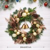 24 inch Lighted Christmas Wreath, Pre-Lit Xmas Wreath with Bow and Christmas Balls, Christmas Decorations,Christmas Wreath for Front Door,Windows,Wall - 4 of 4