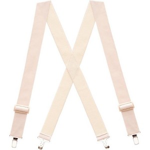 Suspender Store Men’s 1.5" Undergarment Finger Clip X-Back Suspenders – Beige - 1 of 4