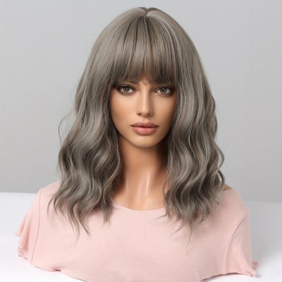Jessie's Wig 10 Inch Short Wavy Wig Synthetic Hair Ash Grey Color 1 Pc/Pack