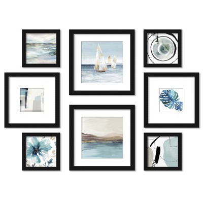 (Set of 8) Americanflat Beyond The Shoreline Framed Gallery Wall Art Set