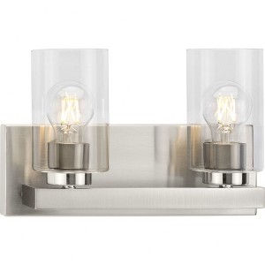 Progress Lighting Goodwin 2-Light Vanity Light, Brushed Nickel, Clear Glass - 1 of 1