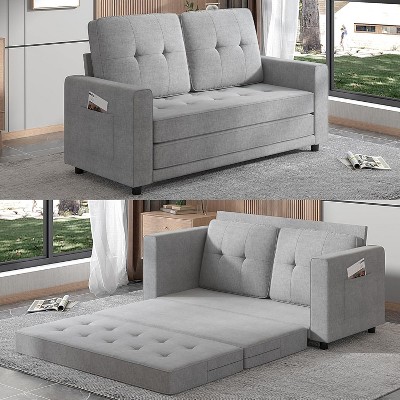 Mjkone Pull Out Sofa Bed, 3-in-1 Loveseat Sleeper Sofa Bed