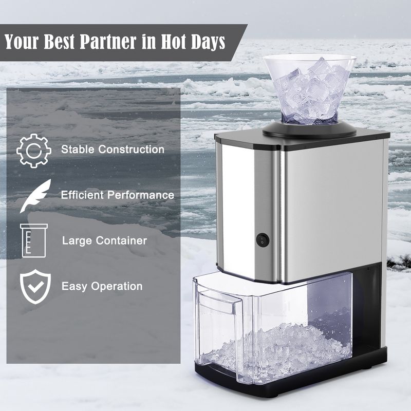 Costway Electric Stainless Steel Ice Crusher  Machine Professional Tabletop, 4 of 11
