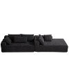 Modern Chenille Upholstered Sectional Sofa Couch Set, Modular 108" L-Shaped Sectional Living Room Sofa Set with 6 Cushions - 3 of 4