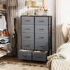 Tall Dresser with 10 Fabric Drawers, Storage Tower with Cabinet, Metal Frame, Organizer Units for Closet - 2 of 4