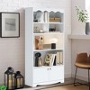 63"H 5-Tier Bookcase – Large Open Display Storage Shelves for Living Room & Home Office White/Walnut - 3 of 4
