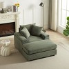 43.3"Corduroy Single Sofa With Back Pillow,Chaise Sofa,2 Toss Pillows And A Ottoman,Comfy Sofa Deep Seat Couch For Living Room-Cuddlewood - 3 of 4