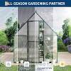 Coucheta 6x7ft Greenhouse Collection - Aluminum-Framed Polycarbonate with Roof Vent & Lockable Door, Heavy Duty for Backyard, Green & Silver - 4 of 4