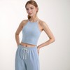 Anna-Kaci Active Women's High Neck Cropped Tank Top with Racer Style Straps and Seamless Fit for Active and Casual Wear - 2 of 4