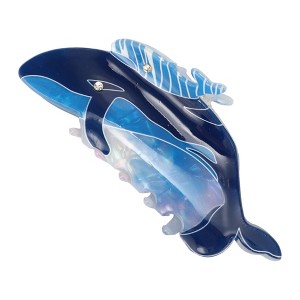 Unique Bargains Women's Cute Twin Blue Whales Hair Clips 4.33"x2.17"x1.97" Blue 1 Pc - 1 of 3