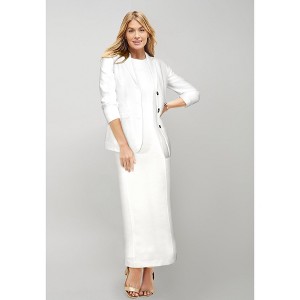 Jessica London 2-Piece Stretch Crepe Single-Breasted Maxi Jacket Dress - 1 of 4