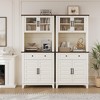 Tall Kitchen Storage Cabinet – Elegant 72" White Pantry Coffee Bar with Adjustable Shelves - 2 of 4