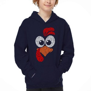 LA Pop Art Turkey Face - Boy's Word Art Hooded Sweatshirt - 1 of 4