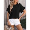 Womens Summer Tops Crewneck Ruffle Short Sleeve Tee Shirts Casual Babydoll Blouses - 4 of 4