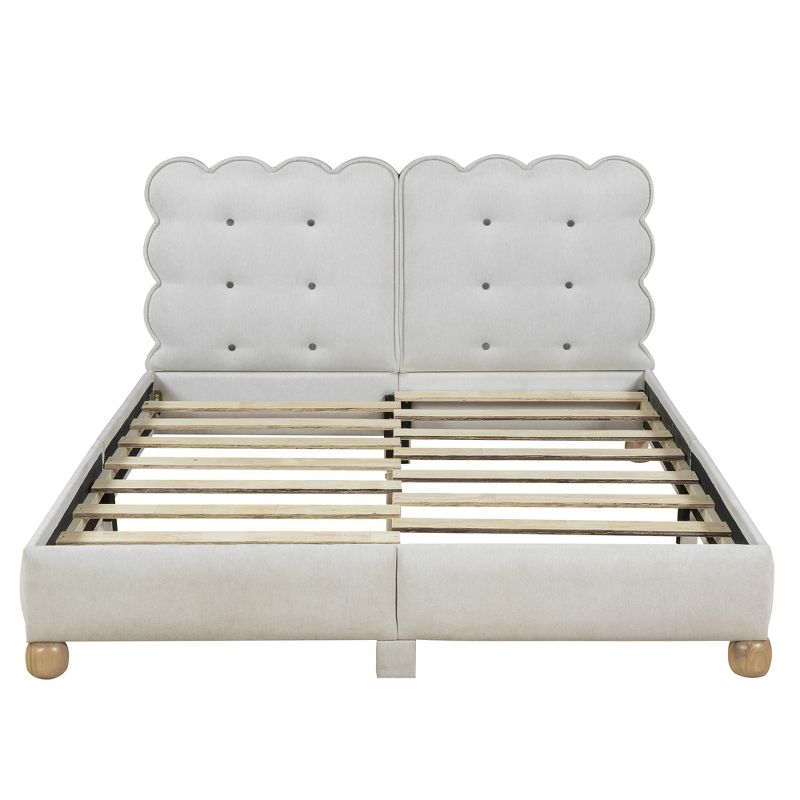 Queen/Full Size Upholstered Platform Bed with Wood Support Legs-ModernLuxe, 4 of 12