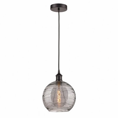 Athens Deco Swirl - 1 Light Mini Pendant In Industrial Style-12.75 Inches Tall and 10 Inches Wide