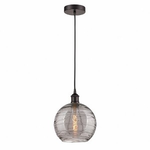 Athens Deco Swirl - 1 Light Mini Pendant In Industrial Style-12.75 Inches Tall and 10 Inches Wide - 1 of 1