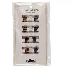 scunci Micro Mini No Slip Grip Jaw Clips - 12ct