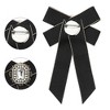 INSPIRE CHIC Women's Ribbon Brooch Elegant Bowtie Rhinestone Bow Ties for Uniform Dress - 3 of 4