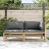 vidaXL Garden Lounge Set Dark Grey Bamboo, polyester Medium Modular - 3 of 4