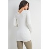 Hello Miz Women's Ribbed Knit V Neck Long Sleeve Maternity Sweater Top - 3 of 4